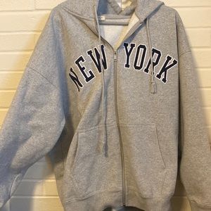 Gray Brandy Melville zip up hoodie